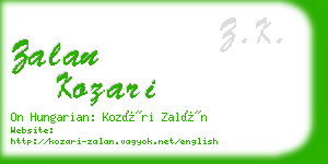 zalan kozari business card